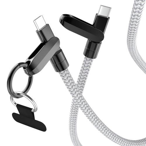 Verilux® 60W TYPE C Fast Charging Cable, 2 in 1 Nylon Braided Neck Strap Data Cable Verilux® 60W TYPE C Fast Charging Cable, 2 in 1 Nylon Braided Neck Strap Data Cable